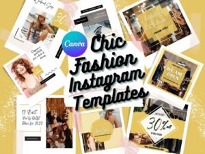 Chic Fashion Instagram Canva Templates - 40 instagram post templates