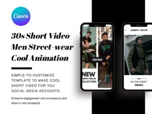 Short Video - Men Streetwear Template for Canva