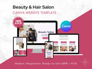 Beauty & Hair Salon Canva Website Template
