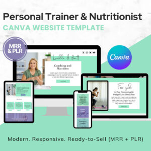 Personal Trainer & Nutritionist Canva Website Template