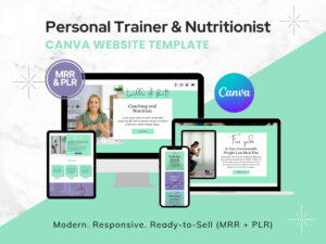 Personal Trainer & Nutritionist Canva Website Template