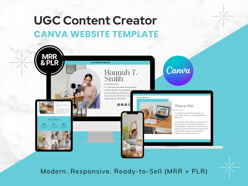 Content Mix Visualiser UGC Content Creator Canva Website Template - Digital Content Mix